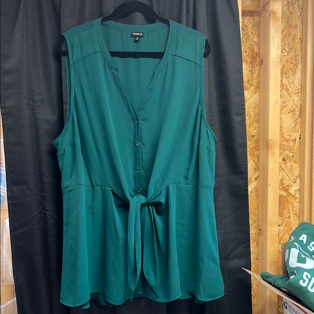 Torrid Teal Sleeveless Blouse